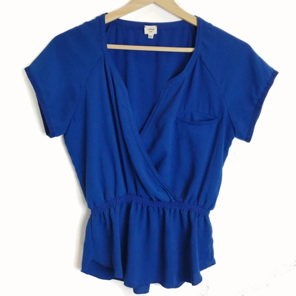 New Wilfred/Aritzia cobalt royal blue blouse !